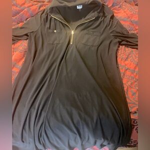 Elegant Black Dress with Gold Accent